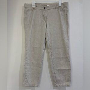Max Studio Linen Blend Light Tan/Beige Pants USA Woman's Size 12